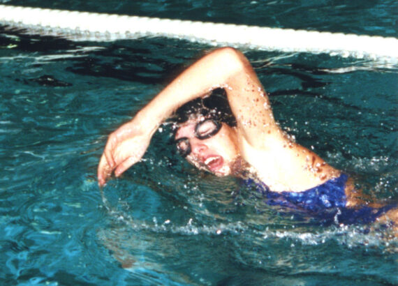 1992: Nicola working on her swimming skills at the club in Kloten